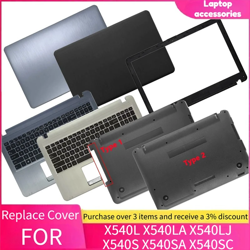 Top Bottom Case LCD Back Cover Hinges Front Bezel Palmrest For ASUS X540L X540LA X540LJ X540S X540SA X540SC