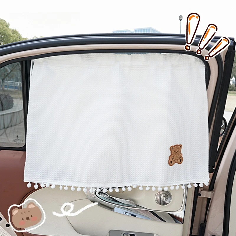 Auto-Vorhänge mit Blumenmuster, Universeller Auto-Sonnenschutzvorhang - Saugnapf-Seitenfenster UV-Schutz für Kinder, Babys und Kleinkinder