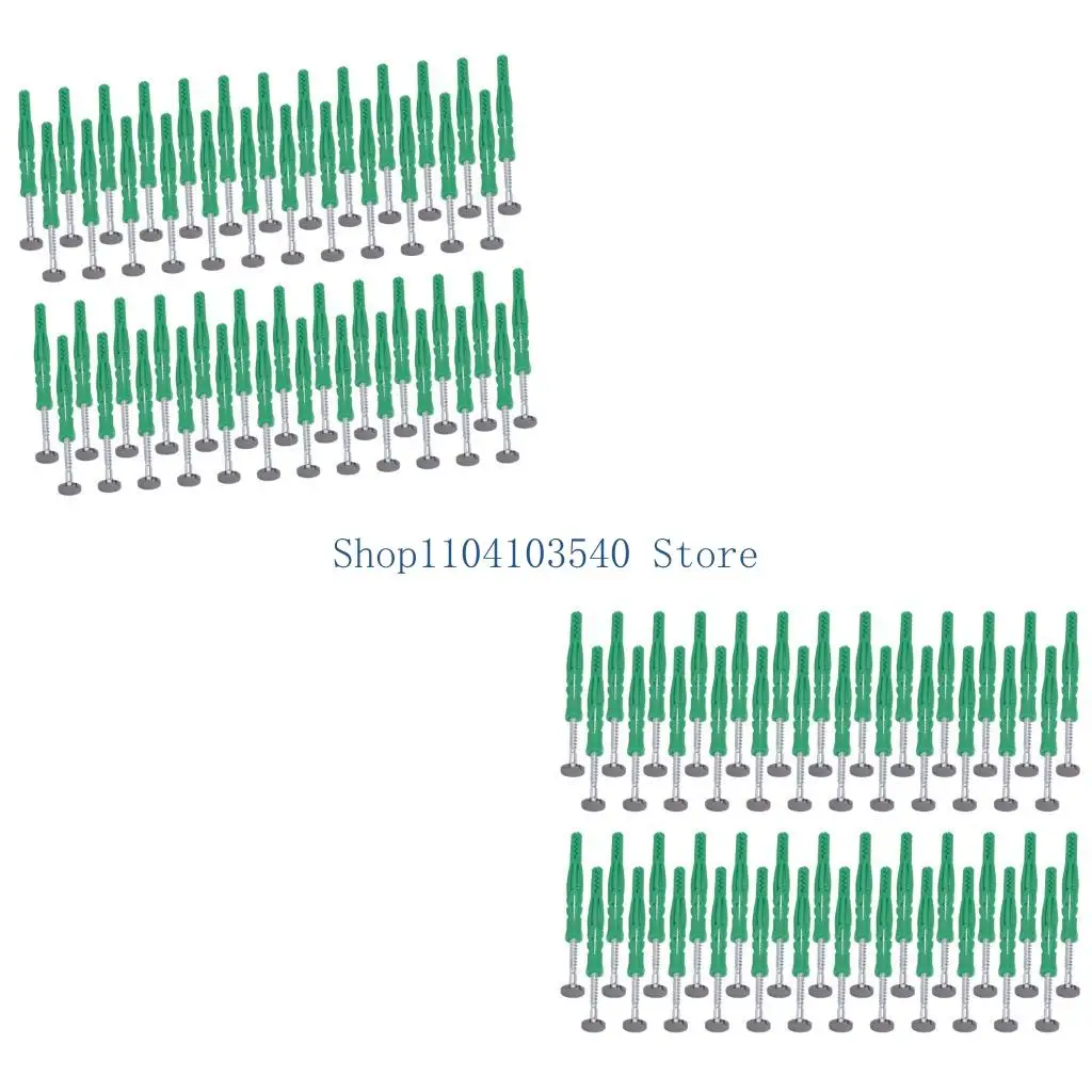 02DC 50Pieces Nylon Expansion Bolts Expansion Plug Tube 8mm For Quick And Simple Mounting Of Heavy Object Installation