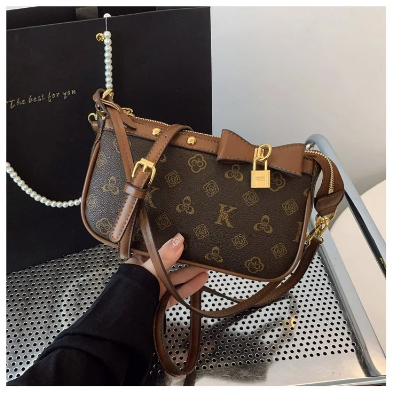 الراقية العلامة التجارية الفاخرة السيدات حقيبة يد جلدية عصرية أنيقة Crossbody الكلاسيكية باريس أنيقة بطانة حقيبة خمر #5