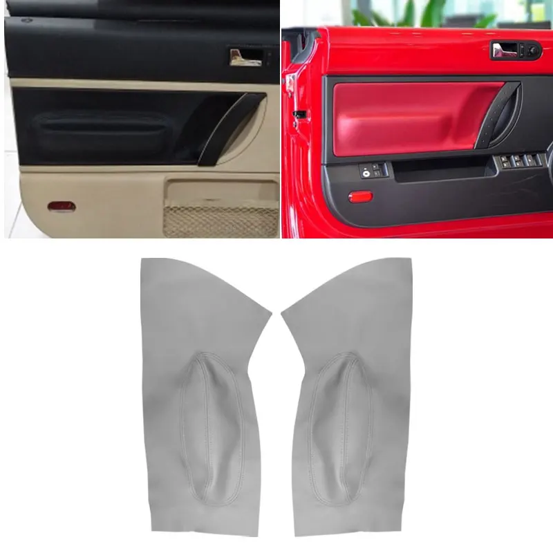 For VW Beetle 1998 1999 2000 2001 2002 2003 2004 2005 2006 - 2010 2pcs Car Front Door Armrest Panel Cover Sticker Trim Gray