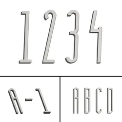 4 Inch 100mm Silver Self Adhesive Big Modern Door Number for Exterior House Apartment Plaque Mailbox Address Digits Sticker Sign