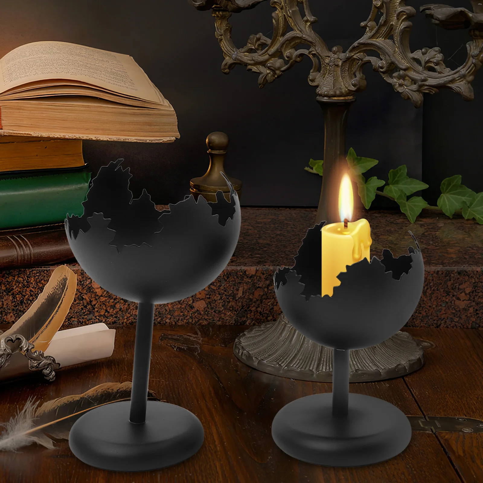 2 шт. железный держатель для свадьбы, винтажный настольный подсвечник, декор для вечеринки, фестиваля, чашка-подставка для чайной свечи, металлическая подставка