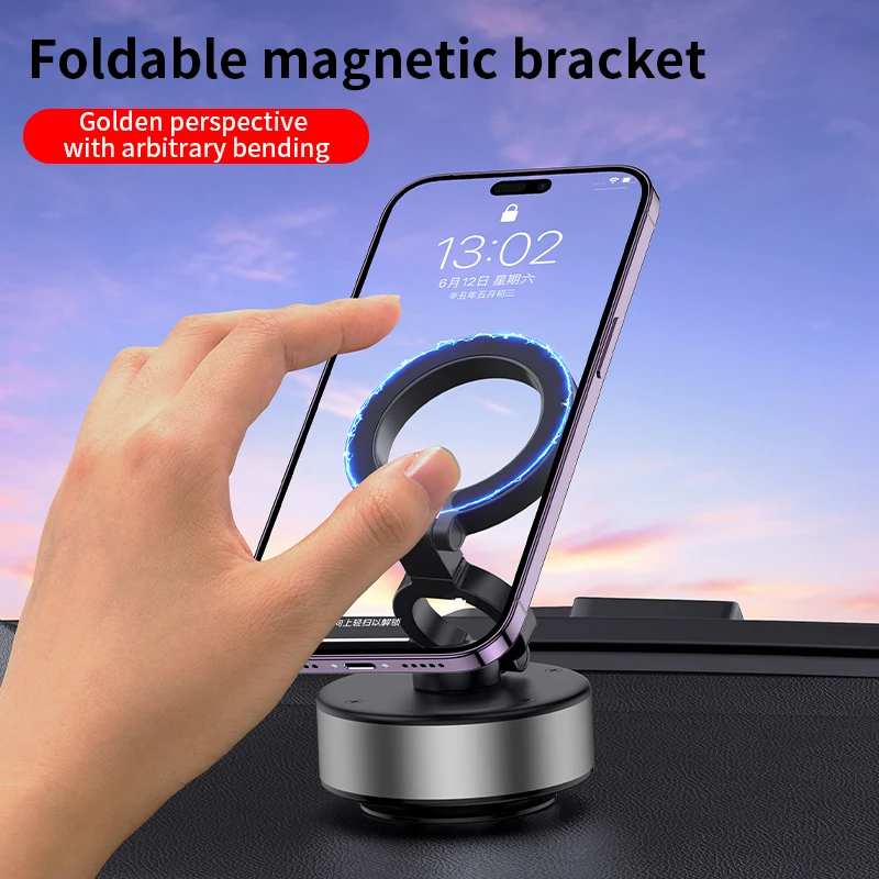 

Car Phone Holder D1 Vacuum Magnetic Suction Rotating 360° Adjustable Car Holder Folding Navigation Universal Car Phone Stand