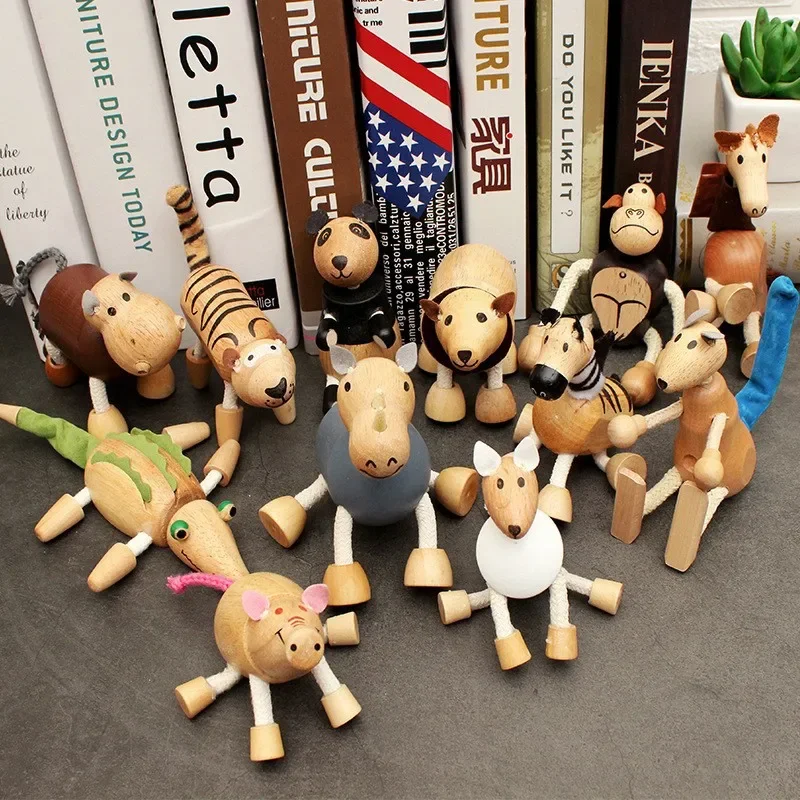 

18pcs/lot High Quality WoodenAnimal Model Set Forest Farm Animal Dolls Lion Elephant Puzzle Interactive Toys Baby Birthday Gift