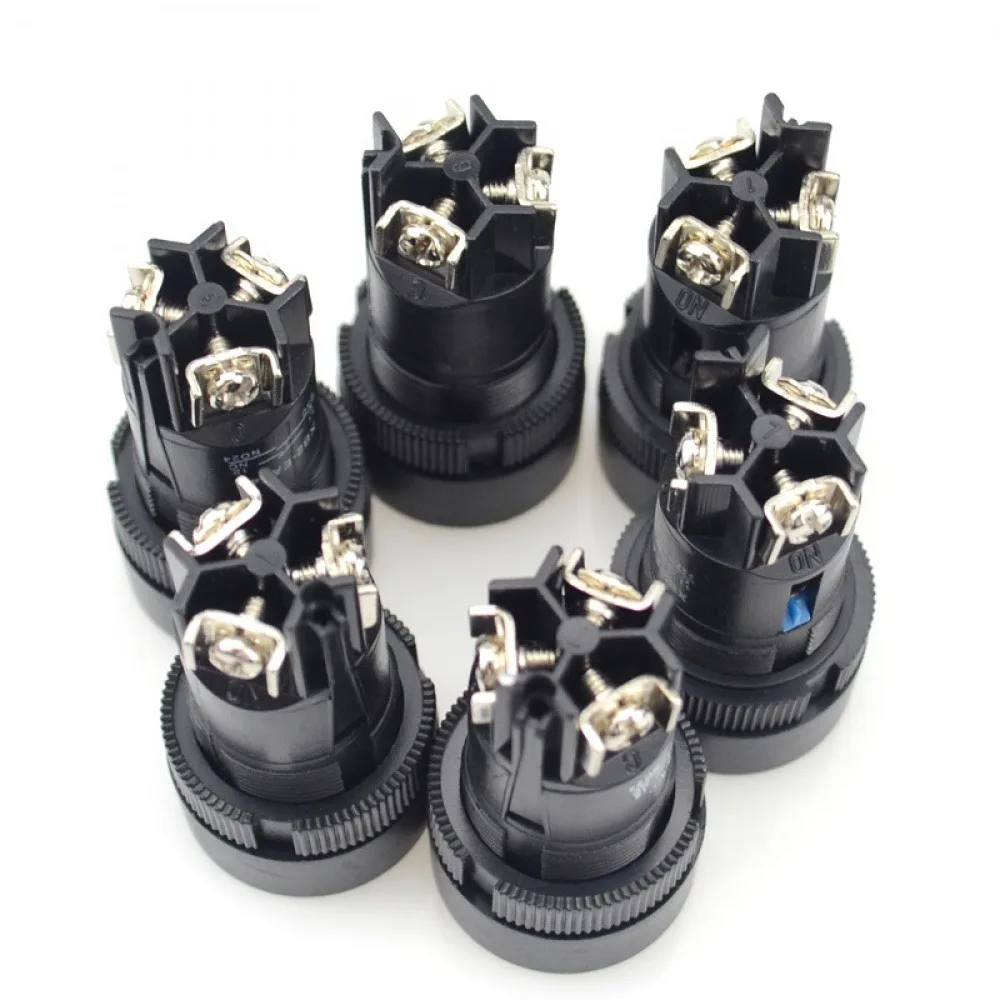 

5PCS 22mm Momentary Push Button Switch Red Green Blue Yellow Black White Self-resetting Button Switch 3 Pin Screws Button Switch