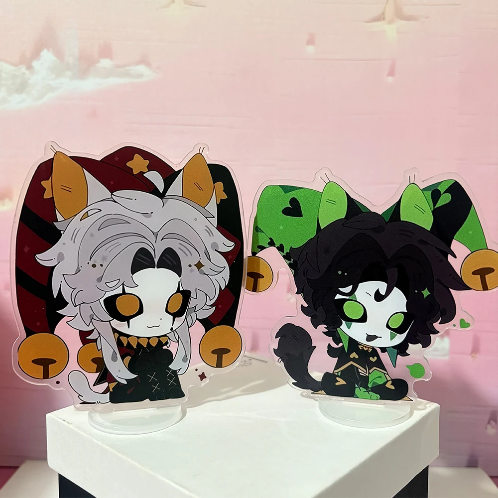 Game The Freak Circus Pierrot Harlequin Figure Acrylic Stand Q Version Standing Plate Desktop Ornament Cosplay Props