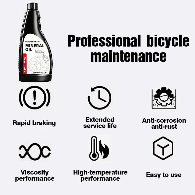 500ml Bike Brake Mineral Oil Ideal for Shimano and Tektro Hydraulic Brake Systems Mountain Bike Accessories