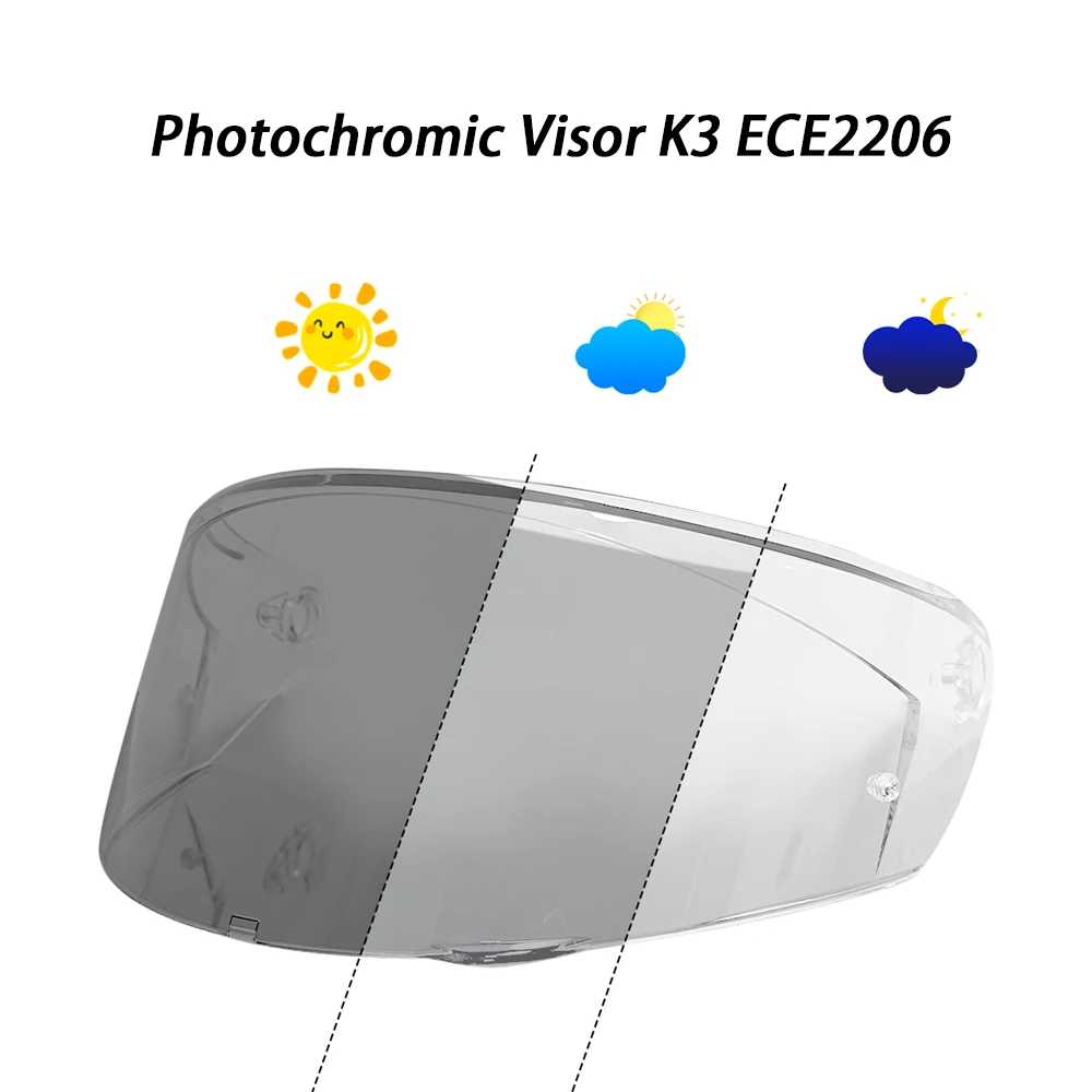 

Козырек для шлема для AGV K3 ECE2206, фотохромные линзы для козырька, анфас, детали щитка для шлема