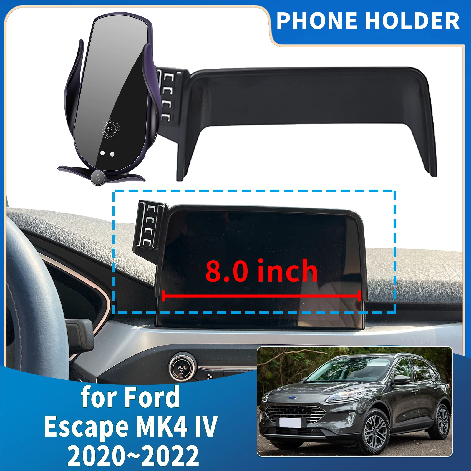 

fit for Ford Escape MK4 IV 2020 2021 2022 (8in) Integrated Screen Mount Phone Holder Mount Car accessoires