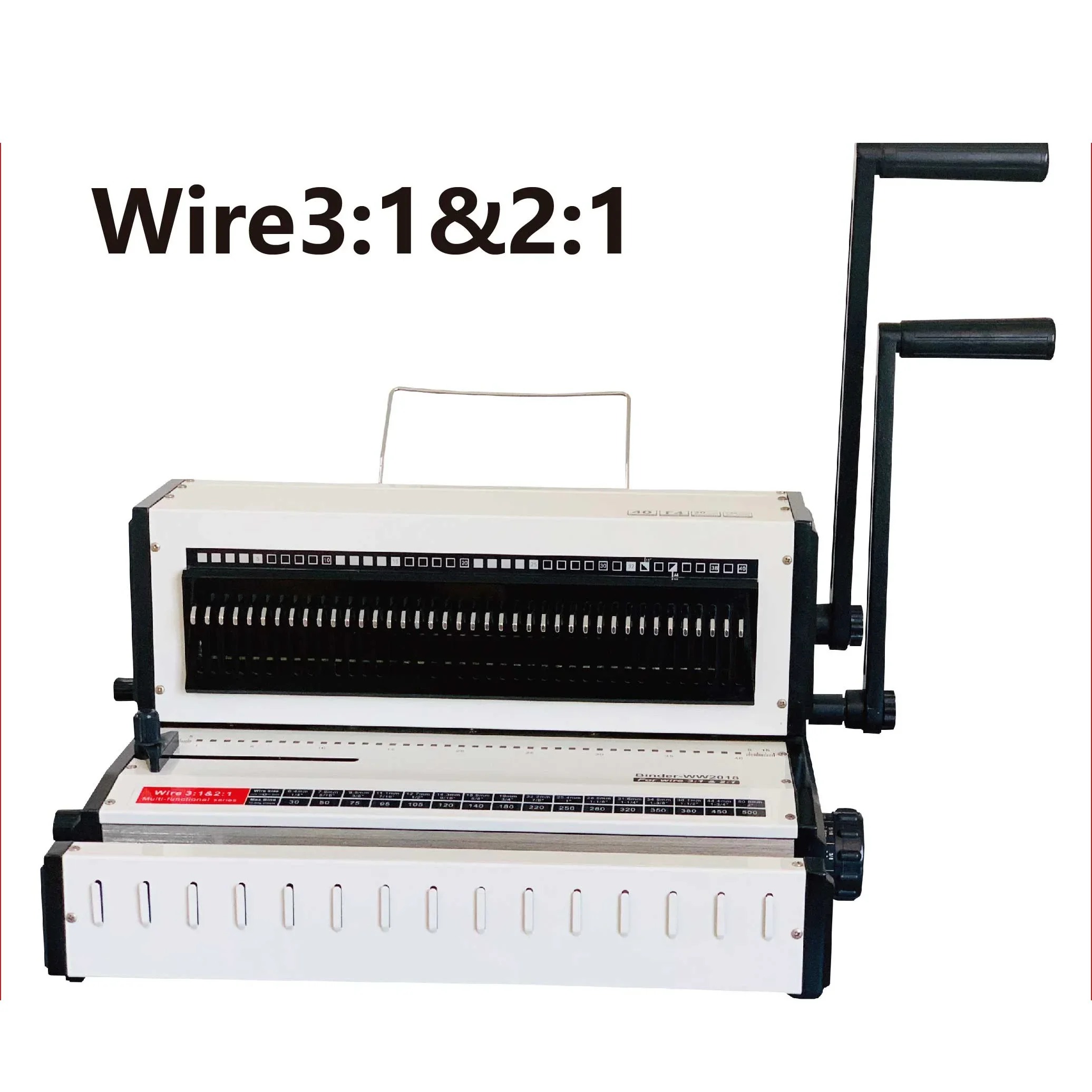 WW2018 manual multifunction wire 3:1 and  2:1 2-in-1 punching and binding machine