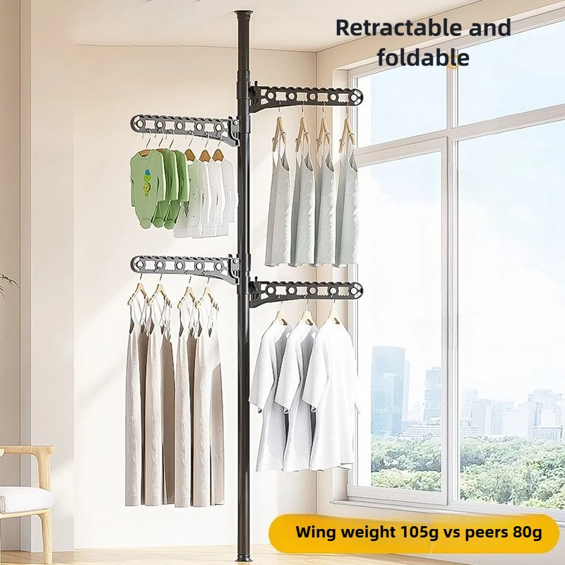 

Adjustable Clothes Rack Drying Stand Storage Bedroom Coat Racks Floor Standing Hanging Clothes Racks Modern Home Furniture