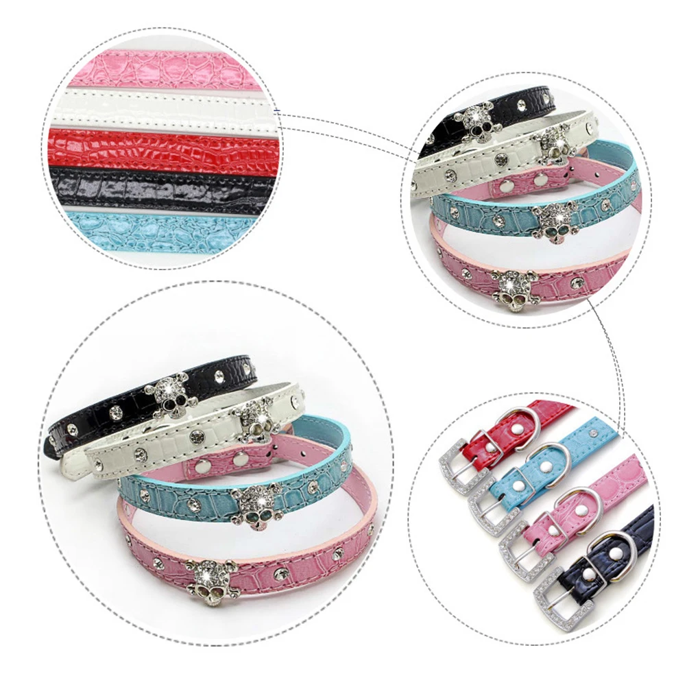 

Goth Pet Skull Dog Collar Halloween Accessories Collars Chain Necklace