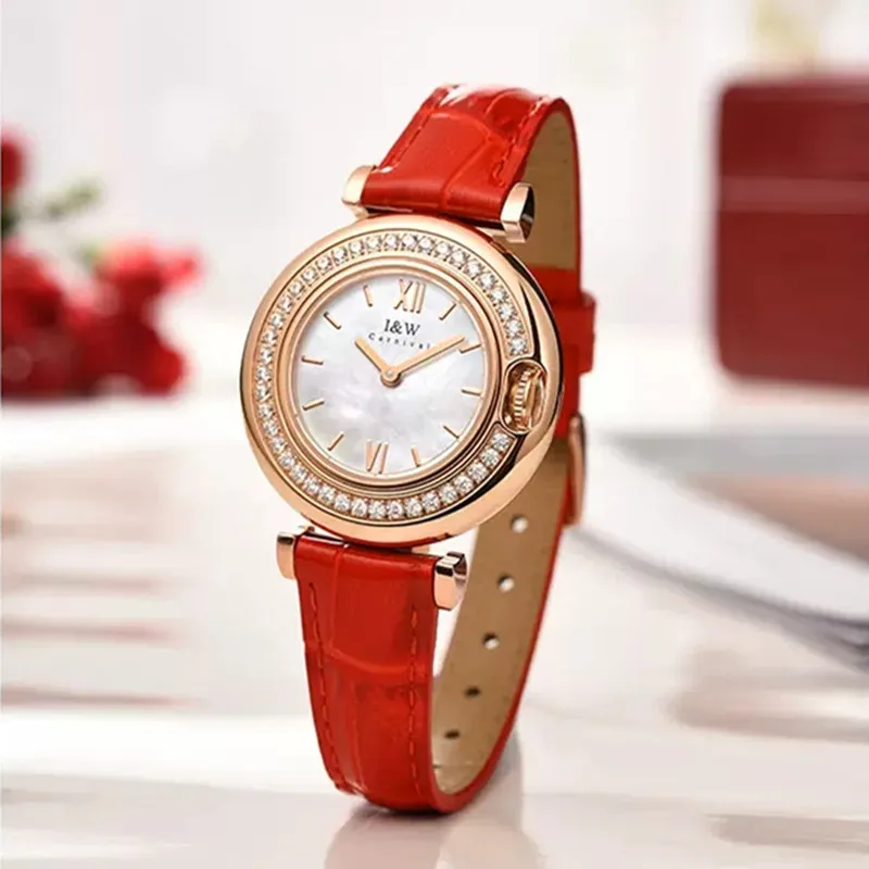 CARNIVAL Brand Fashion Rose Gold Watch Ladies Luxury Diamond Girls Gifts Quartz Wrist Watches Waterproof for Women Reloj Mujer