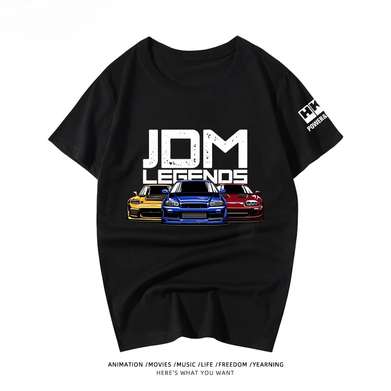 

Japanese Performance Car HKS Japanese Car Modified Short-sleeved Men and Women's Tops T-shirt Student Clothes Half-sleeved Tide
