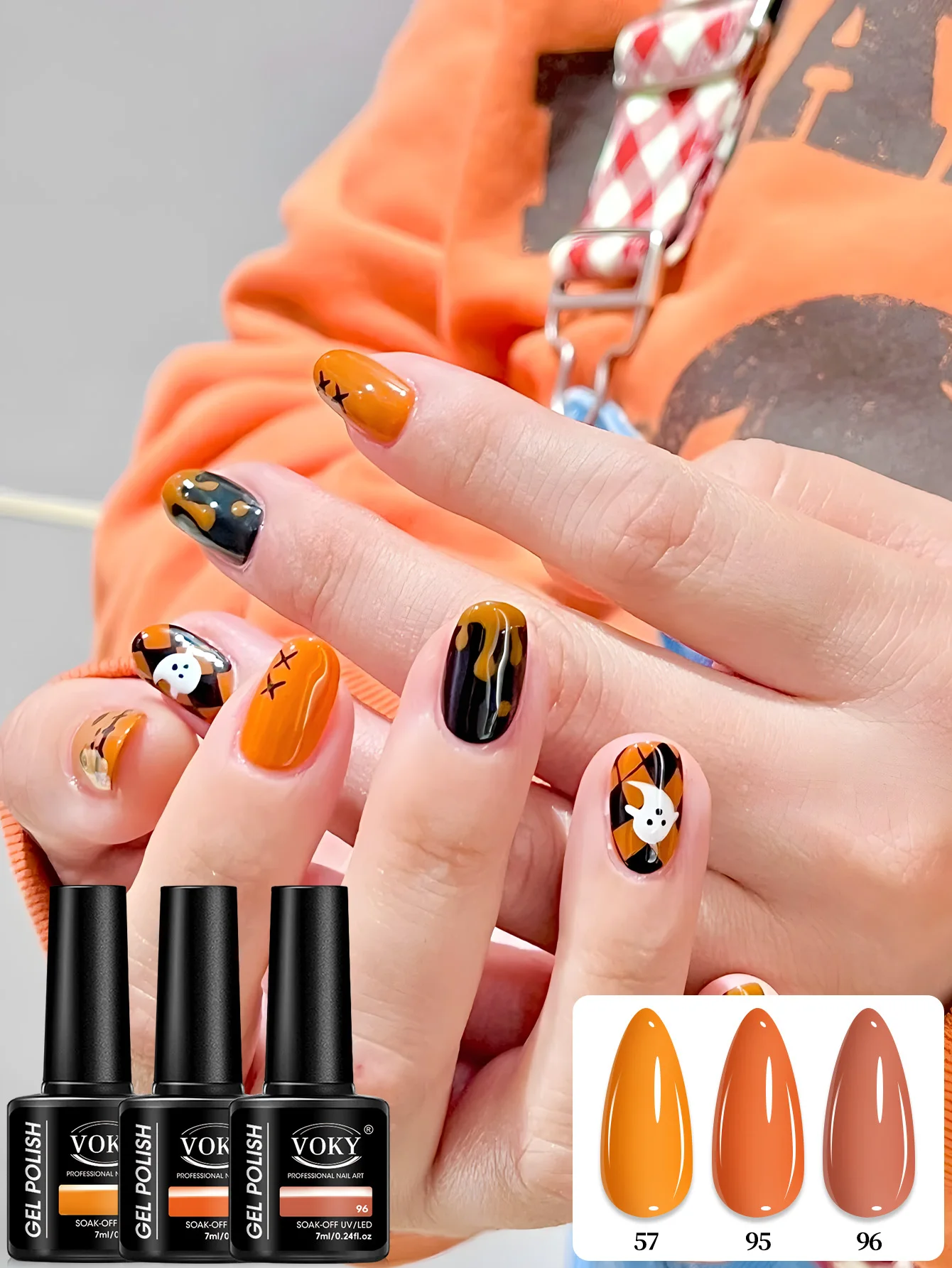 ชุดทำเล็บเจล VOKY 3 ชิ้น, ใช้กับหลอด UV/LED, เหมาะสำหรับร้านทำเล็บที่บ้านหรือทำเองสำหรับผู้หญิง