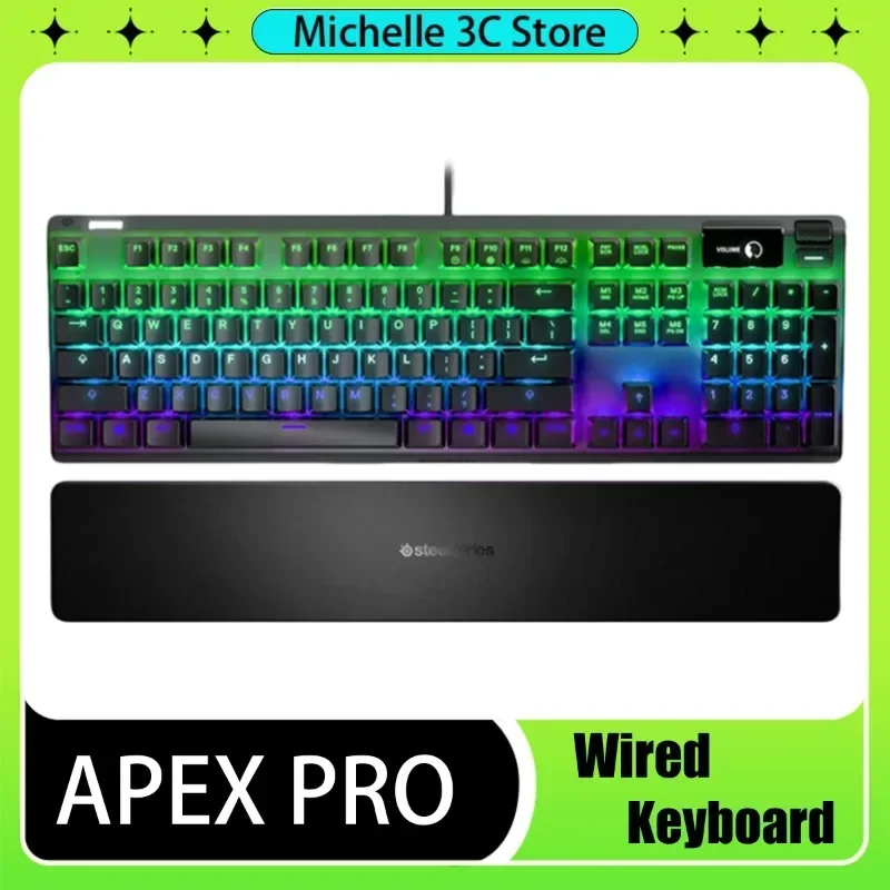 APEX Pro TKL 미니 한정판 마그네틱 축 유선 기계식 키보드, RGB OLED 금속 스크롤 단추, E 스포츠 게임 선물