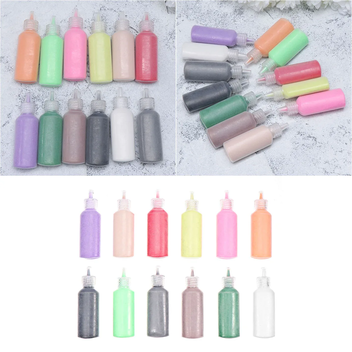 

12 Pcs Colored Sand Material Art Kits for Kids Educational Painting Colorful Bottled DIY Materials Handmade