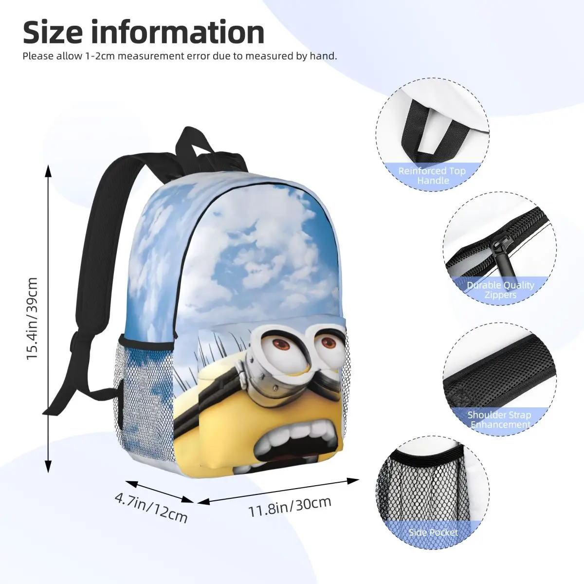 M-Minions New Fashion Wodoodporny plecak szkolny o dużej pojemności Modna torba podróżna na laptopa 15 cali