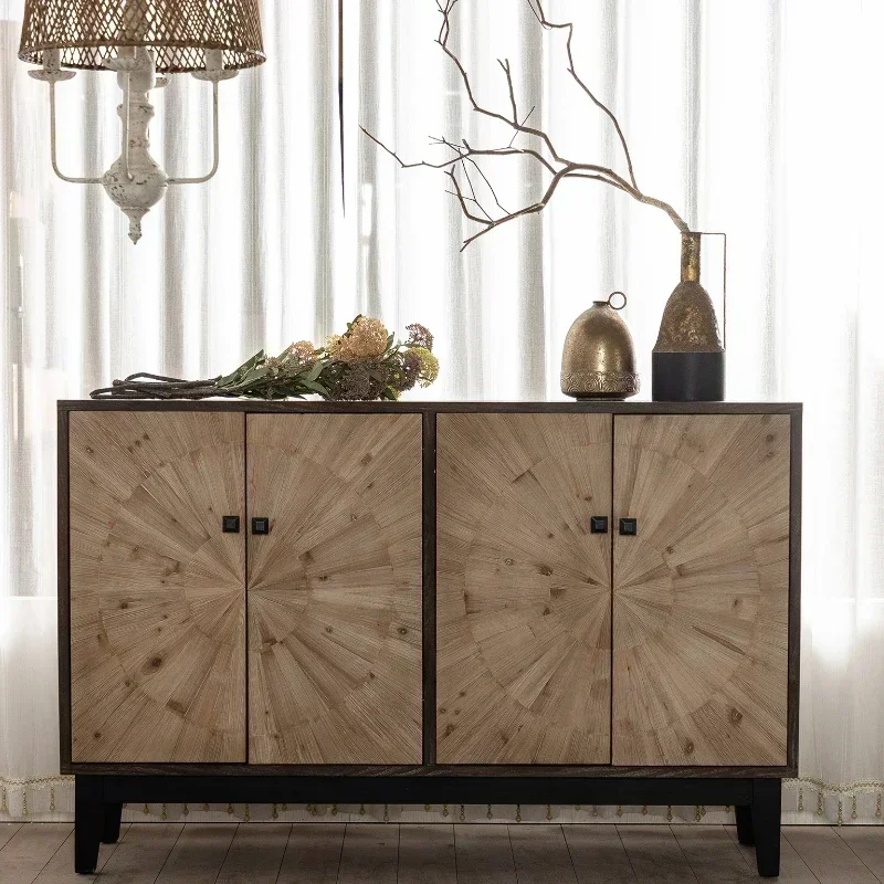 TAO Retro Cabinet Complete Living Room Home Curio Cabinet Sideboard Cabinet Shelf against the Wall