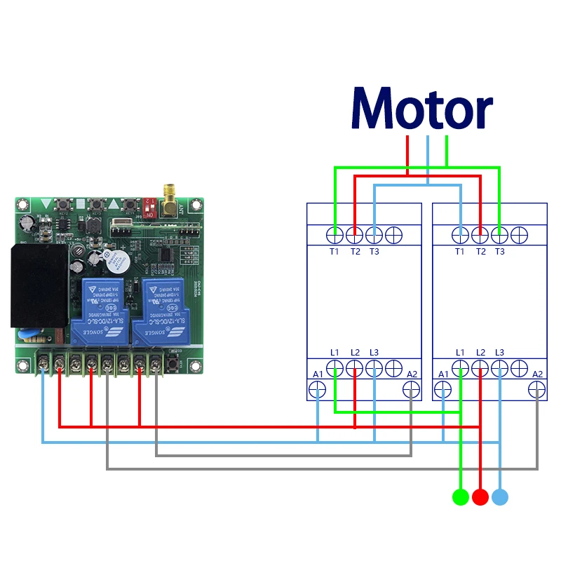 2 channels 433mhz AC12-48V DC220-380V wireless rf receiver 2 relays wireless outputs