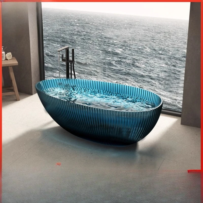 High-end hotel tourist bed and breakfast, transparent bathtub