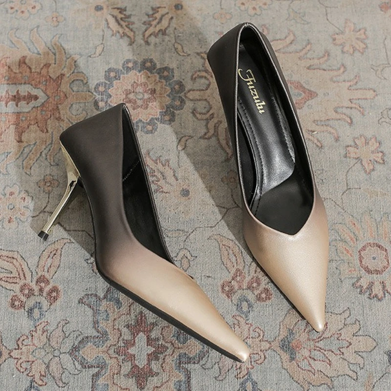 

Сексуальные женские туфли на тонком высоком каблуке с острым носком, модная элегантная офисная женская обувь, брендовые дизайнерские туфли-лодочки на мелком каблуке, женские туфли Zapatos De Mujer