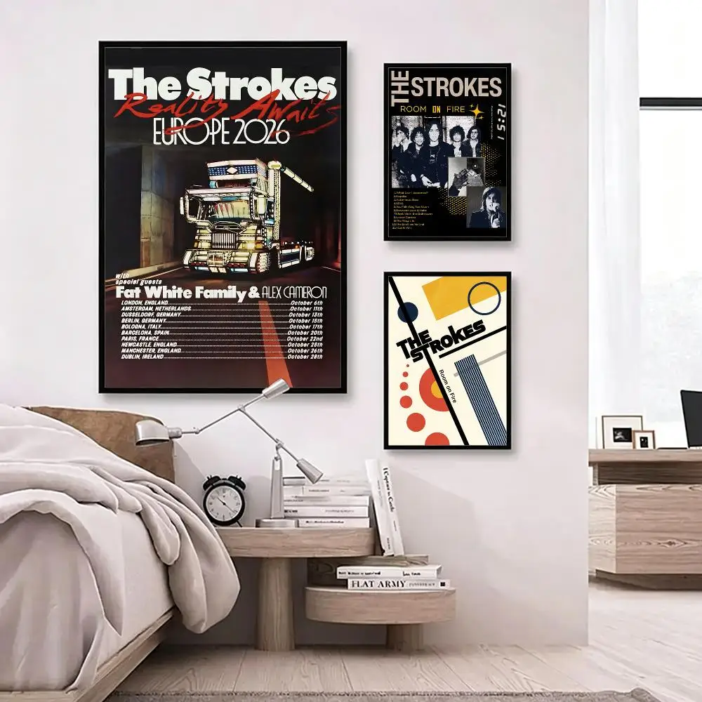 band The Strokes Poster Poster HD Waterproof Self-adhesive Art Print Wall Decor for Bedroom Living Room Gift