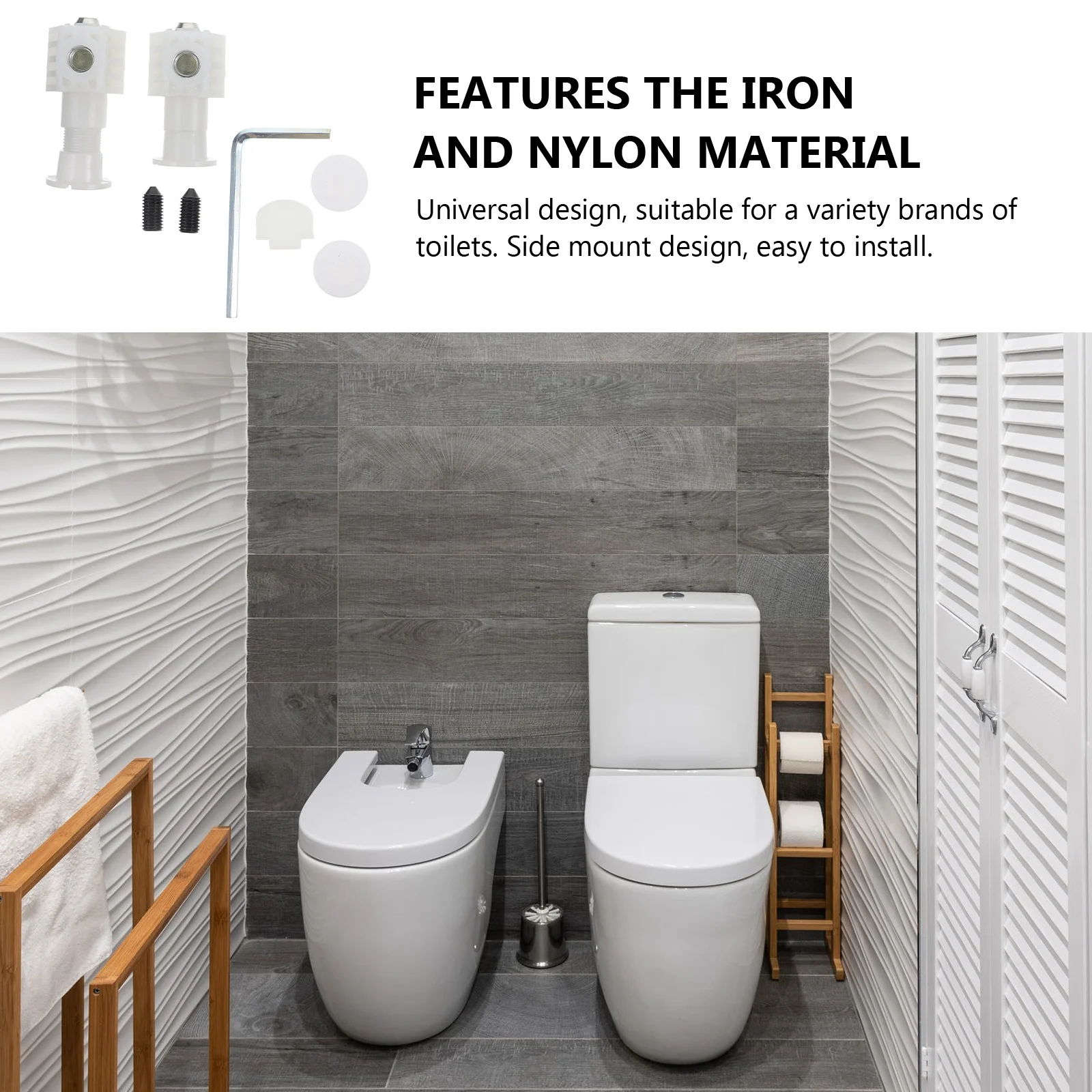 

1Set Toilet Tank Bolts and Washers Universal Fit Easy Installation Fine Workmanship Long Lasting Use for Multiple Brands