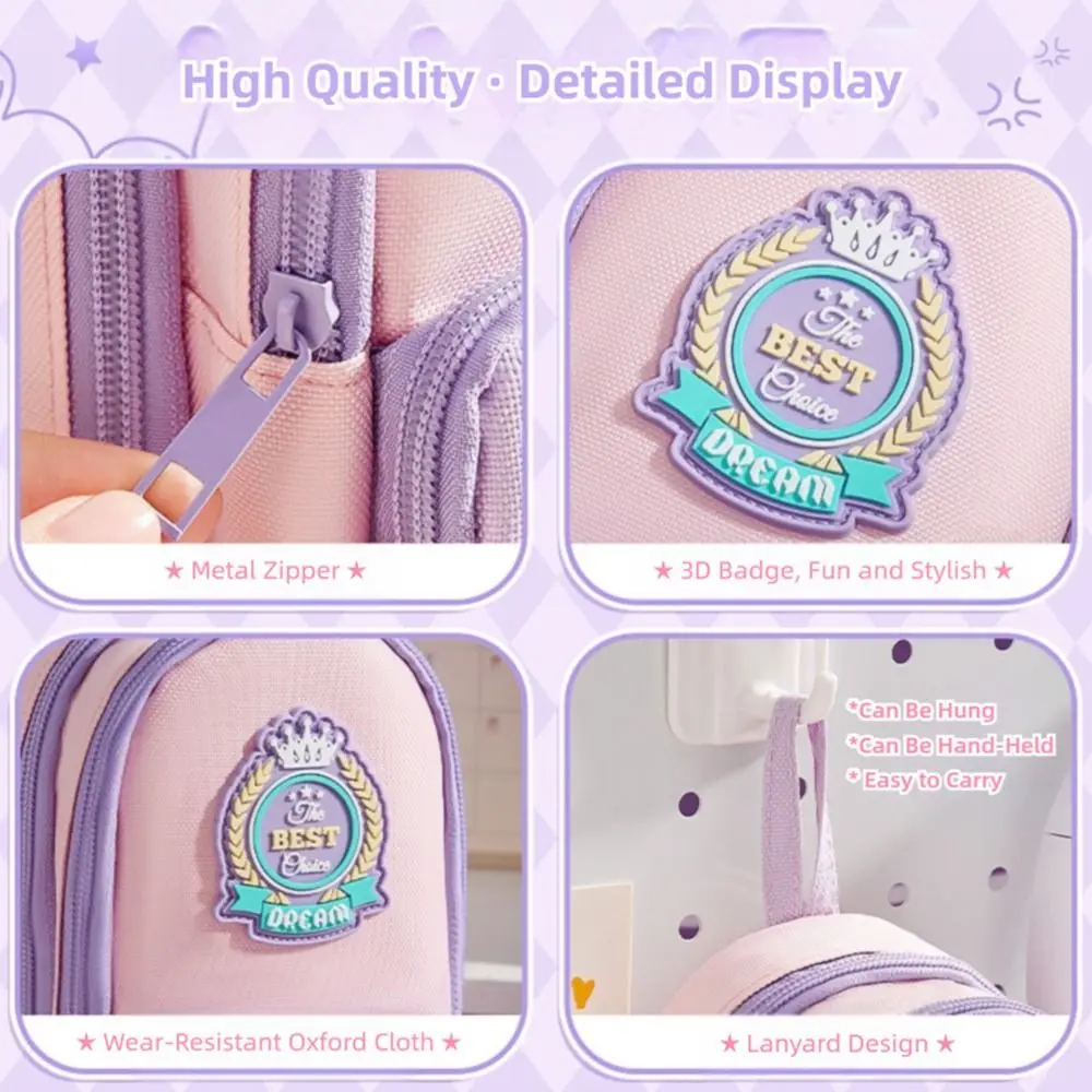 

Backpack Shape Pen Bag Six Layers Twelve Pockets Portable Stationery Bag Large Capacity Stationery Organizer Students