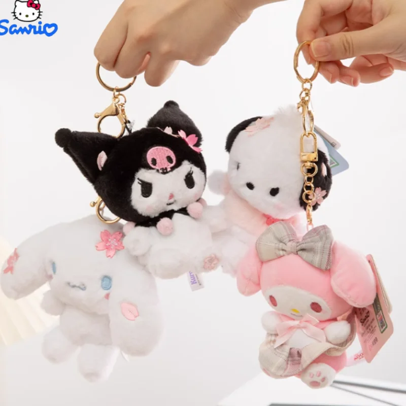 

About 10-14cm original Sanrio Mymelody Kuromi Pochacco Cinnamorollspring Cherry Jk From Uniform Series Dolls Plush Pendent Xmas