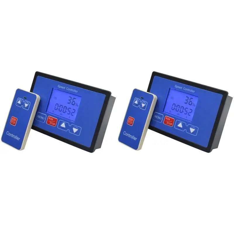 2X LCD Digital Display Tachometer Adjustable 30A PWM DC Motor Speed Controller Timing Remote Control 12V 24V 36V 48V