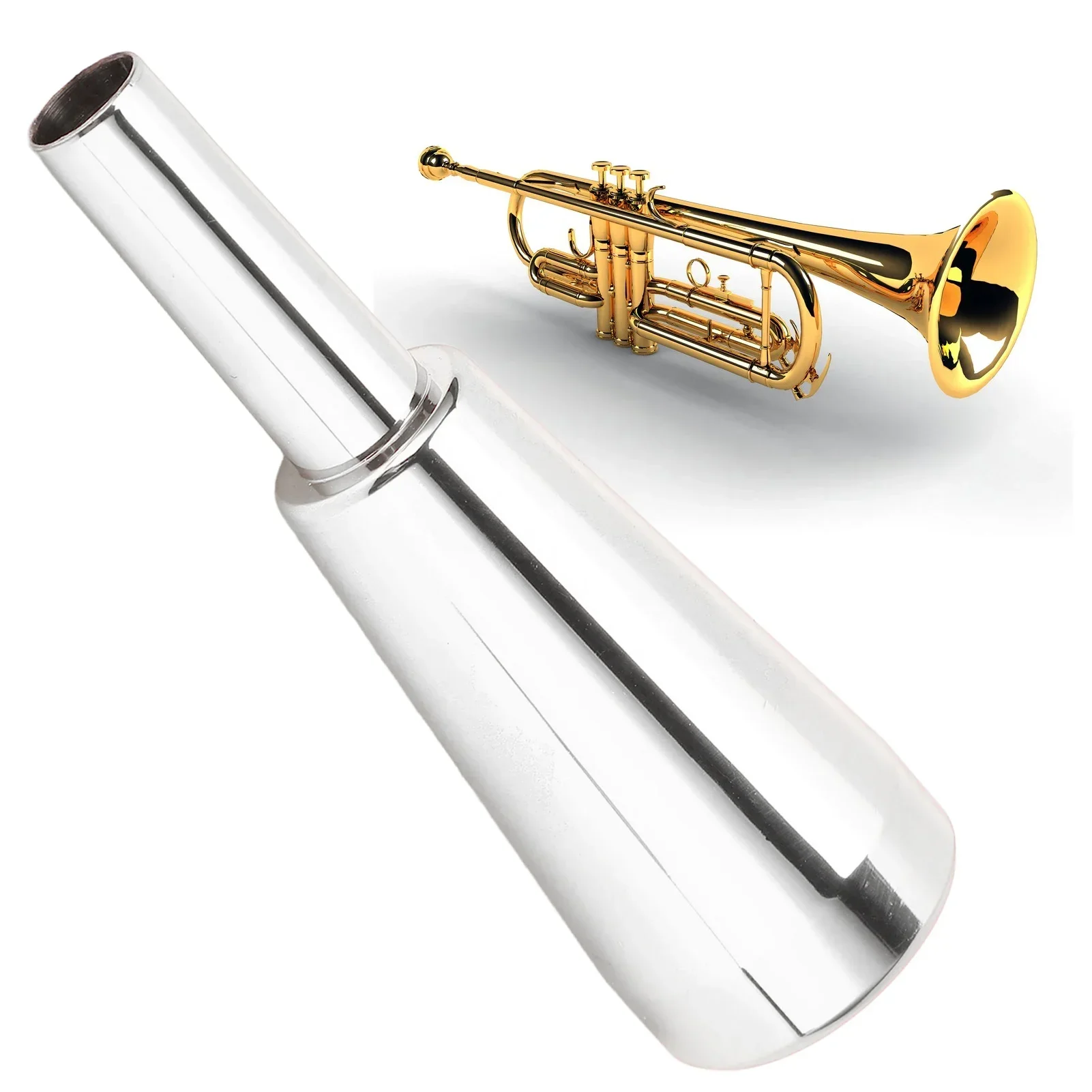 

Trumpet Mouthpiece 3C Metal Material Long Lasting Luster Thicker Heavier Replaceable Mouthpiece Instrument PartSilver