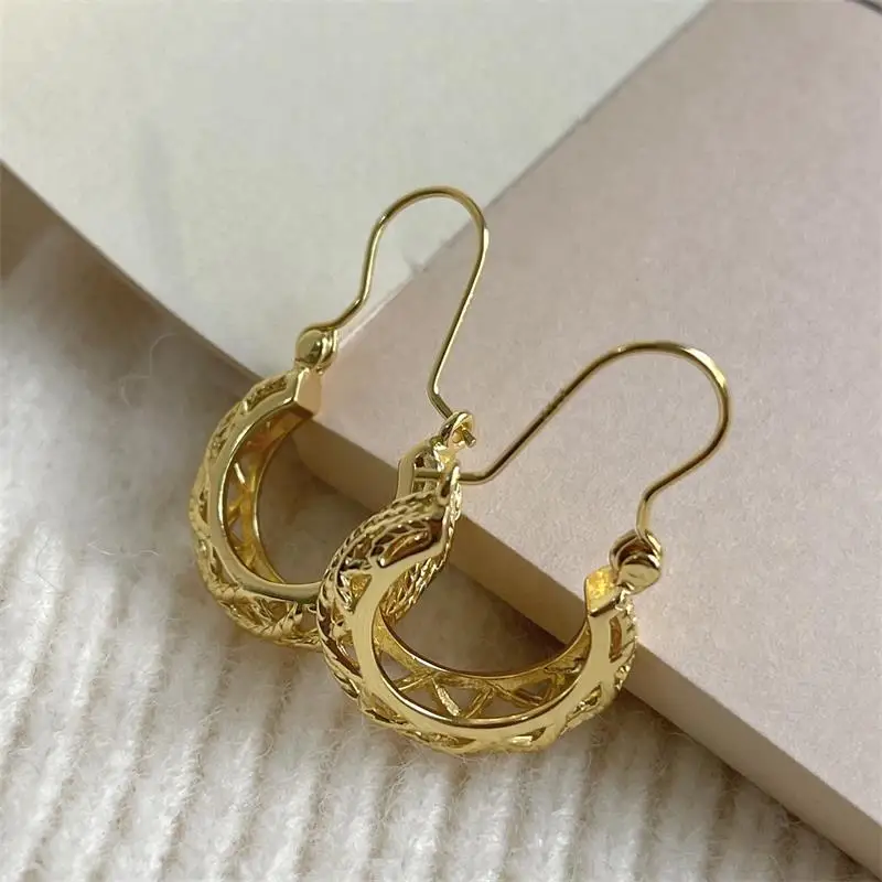 XIYANIKE-Boucles d'oreilles semi-transparentes creuses vintage pour femmes et filles, mode ethnique de luxe, nouveaux bijoux, cadeau de fête pour dames