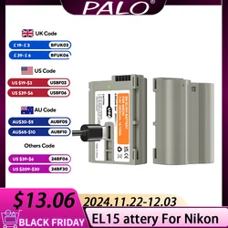 PALO EN-EL15 EN EL15 en el15C Battery +USB-C Charging Port for Nikon D810 D800 Z8 Z7 Z7II Z6II Z5 D7500 D7200 D7100 D7000 D850