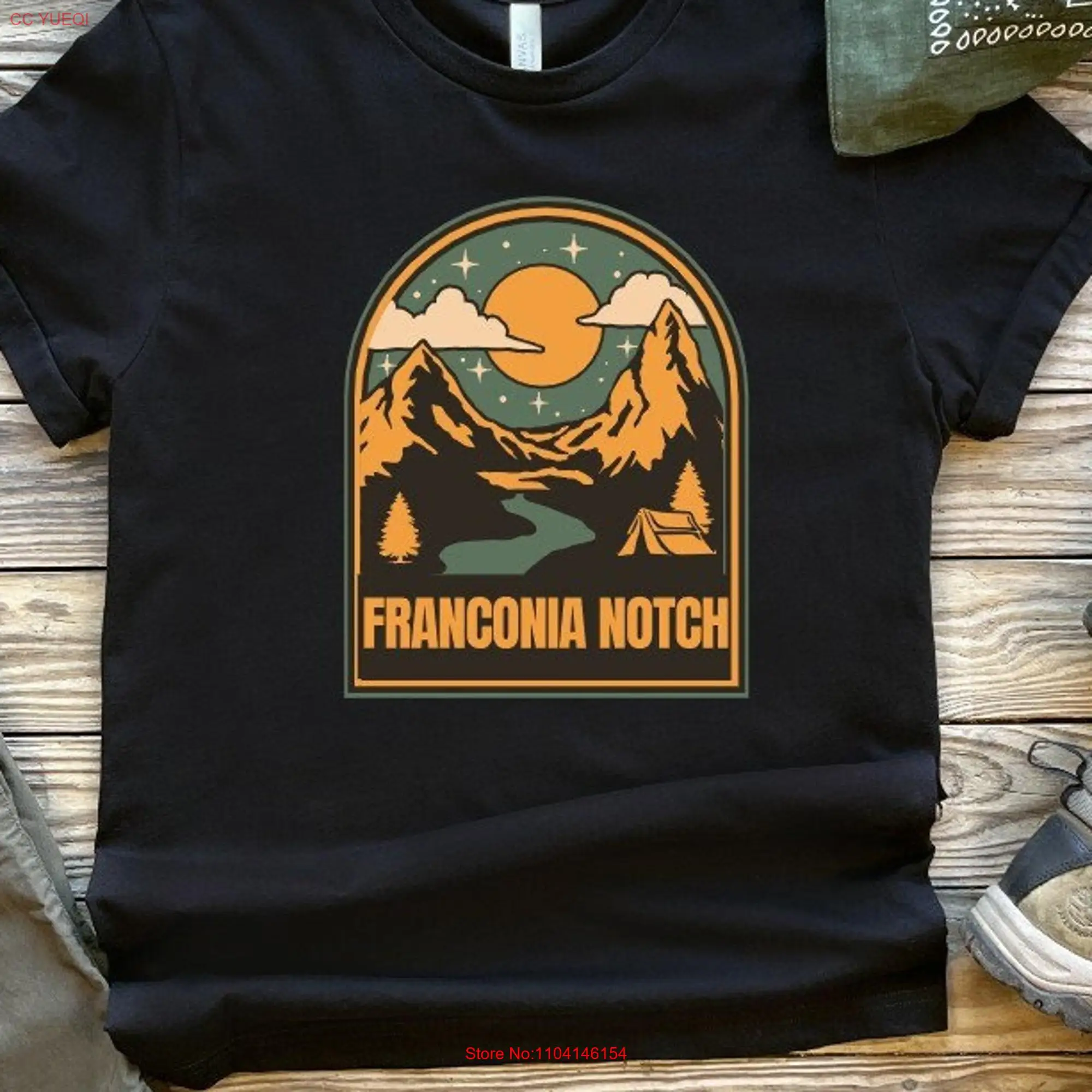 Franconia Notch State Park NH  T Shirt New Hampshire White Mountain Outdoor Adventure Apperal Hiking Lover