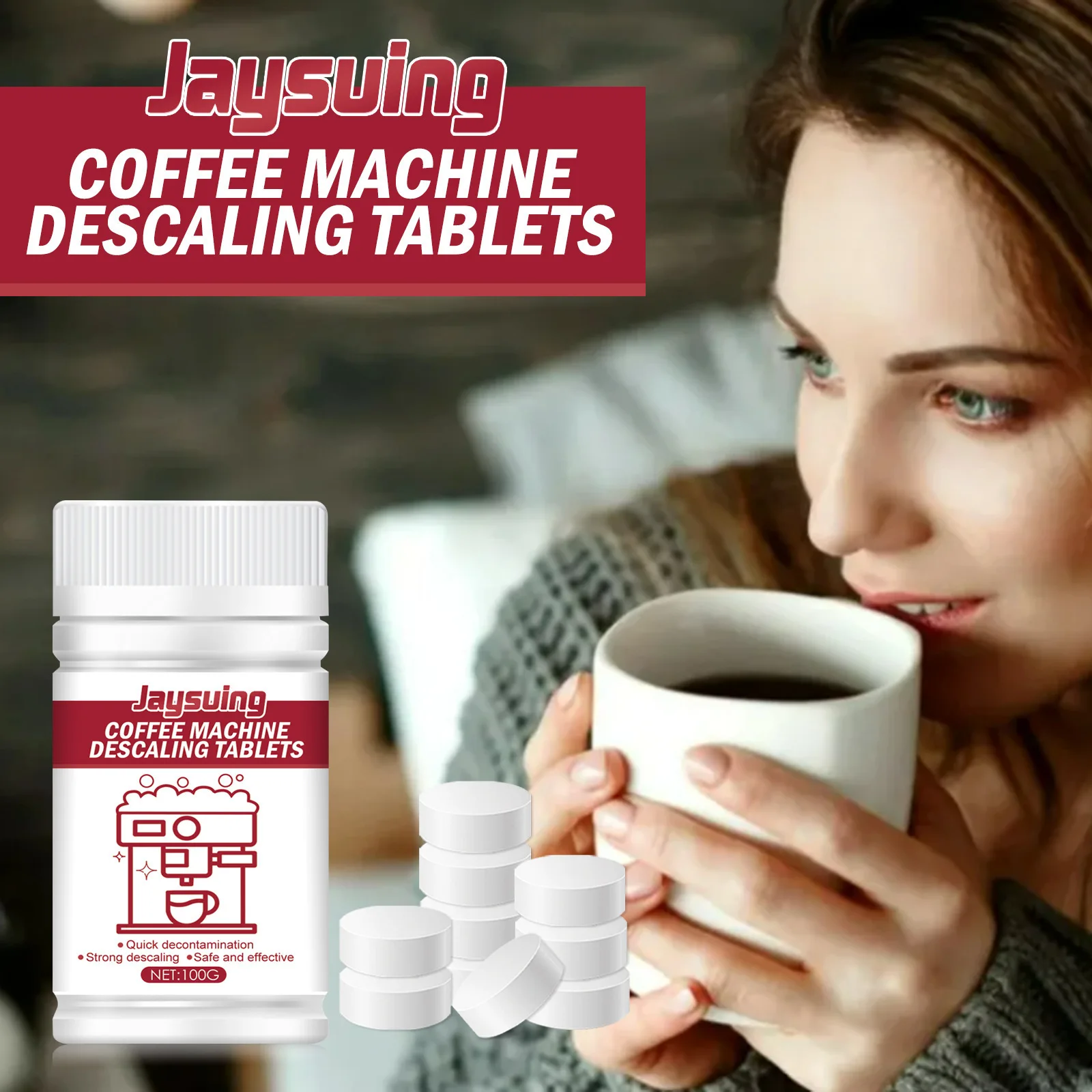 Coffee Machine Cleaning Tablet Effervescent Tablet Descaling Agent Stains Remover Cleaner Household Machine Cleaning Products