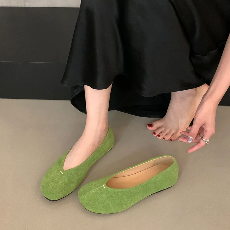 Modische Damen-Ballerinas, flache Schuhe, lässige, flache Damenschuhe, runde Zehen, weiche Damenschuhe. – Detail 13