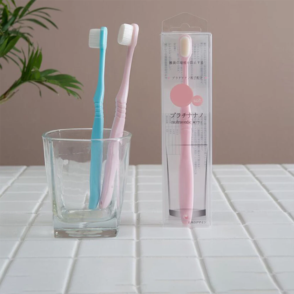 

2pcs Soft Bristle Toothbrushes Dense Postpartum Oral Care Tool Teeth Accessories Long Handle Anti Slip