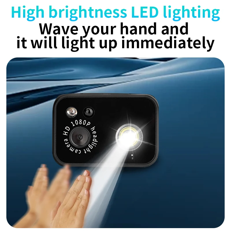 

D7 Hands Free 2MP HD Head Camera Wave Activated LED Light First Person POV Recorder for Outdoor Sports Night Adventures