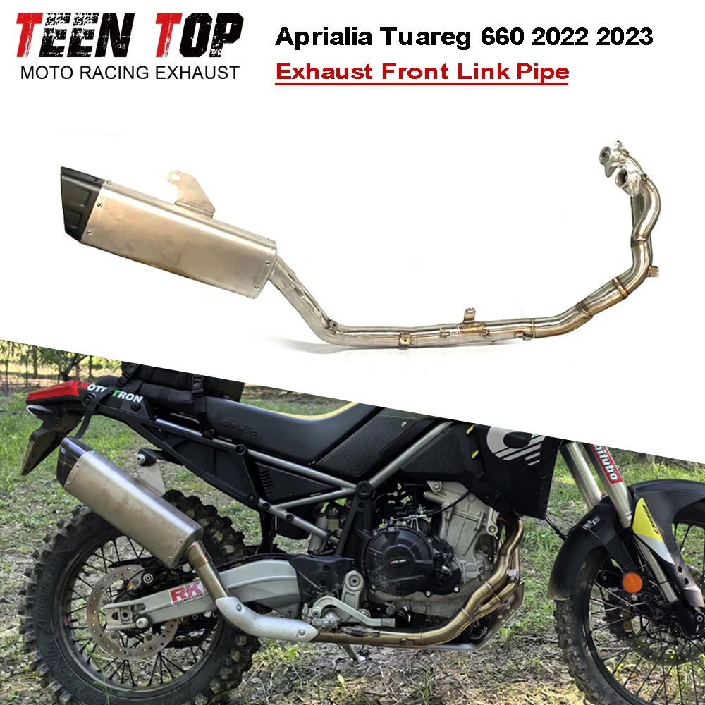 Motor Bike Exhaust System For Aprilia Tuareg 660 Exhaust Elbow Front Link Pipe Tuareg660 2022 2023 Exhaust Muffler Escape Moto