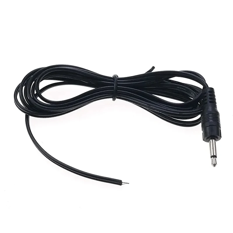 3.5mm Mono 2 Pole TS Male Plug Audio Cable, 1.45m Open Bare Wire End, 1/8 inch Jack Cord for DIY Repair