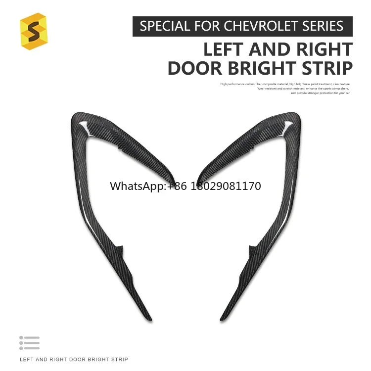 Car Interior Accsori Door Trim Carbon Fiber Camaro Inside Door Decoration For Chevrolet