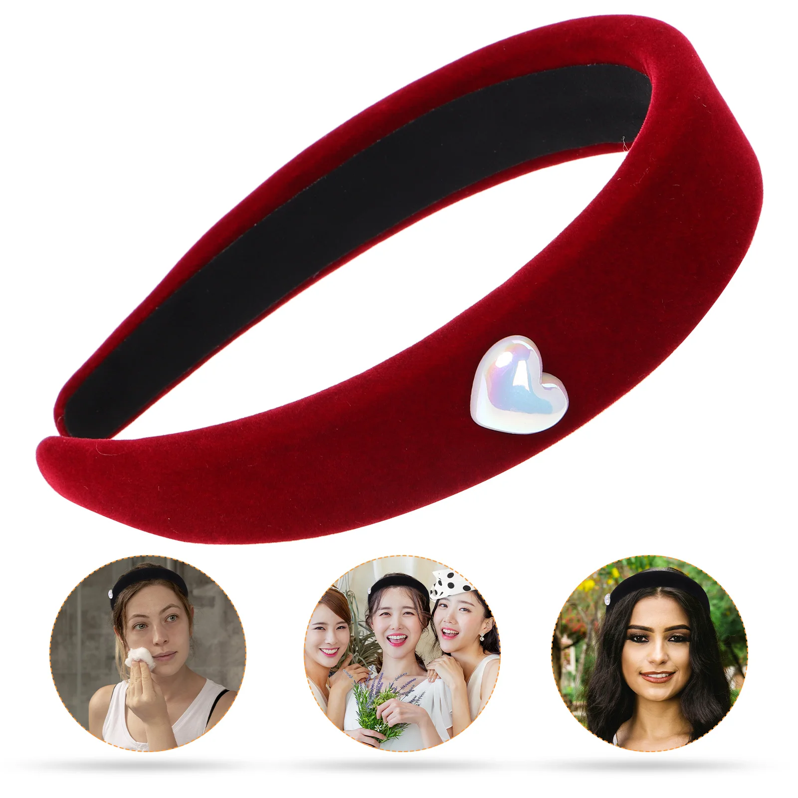 

Bands Love Velvet Headband Hair Cute Headbands for Women Red Plastic Face Washing