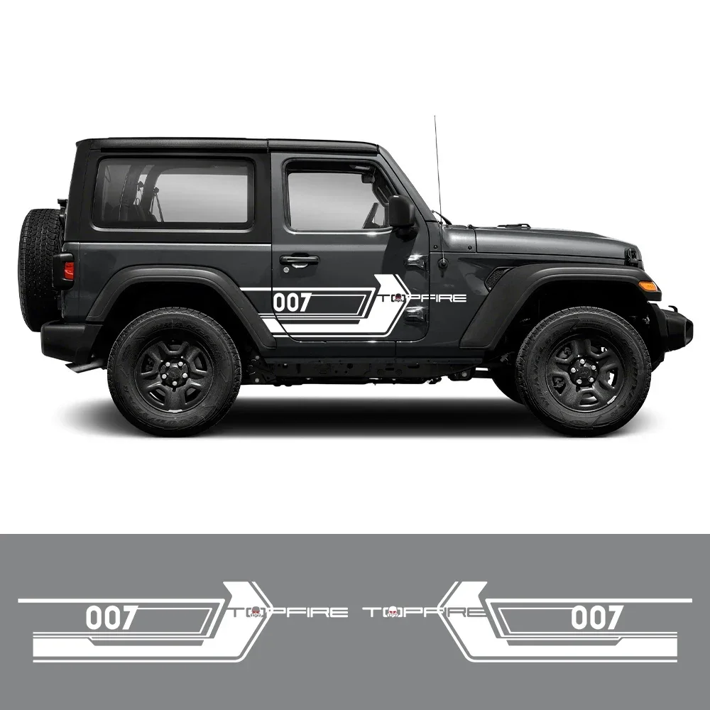 

2pcs Car Body Garland New Top Fire Modification Stickers For Jeep Wrangler JK JL TJ DIY Vinyl Decal Auto Decoration Accessories