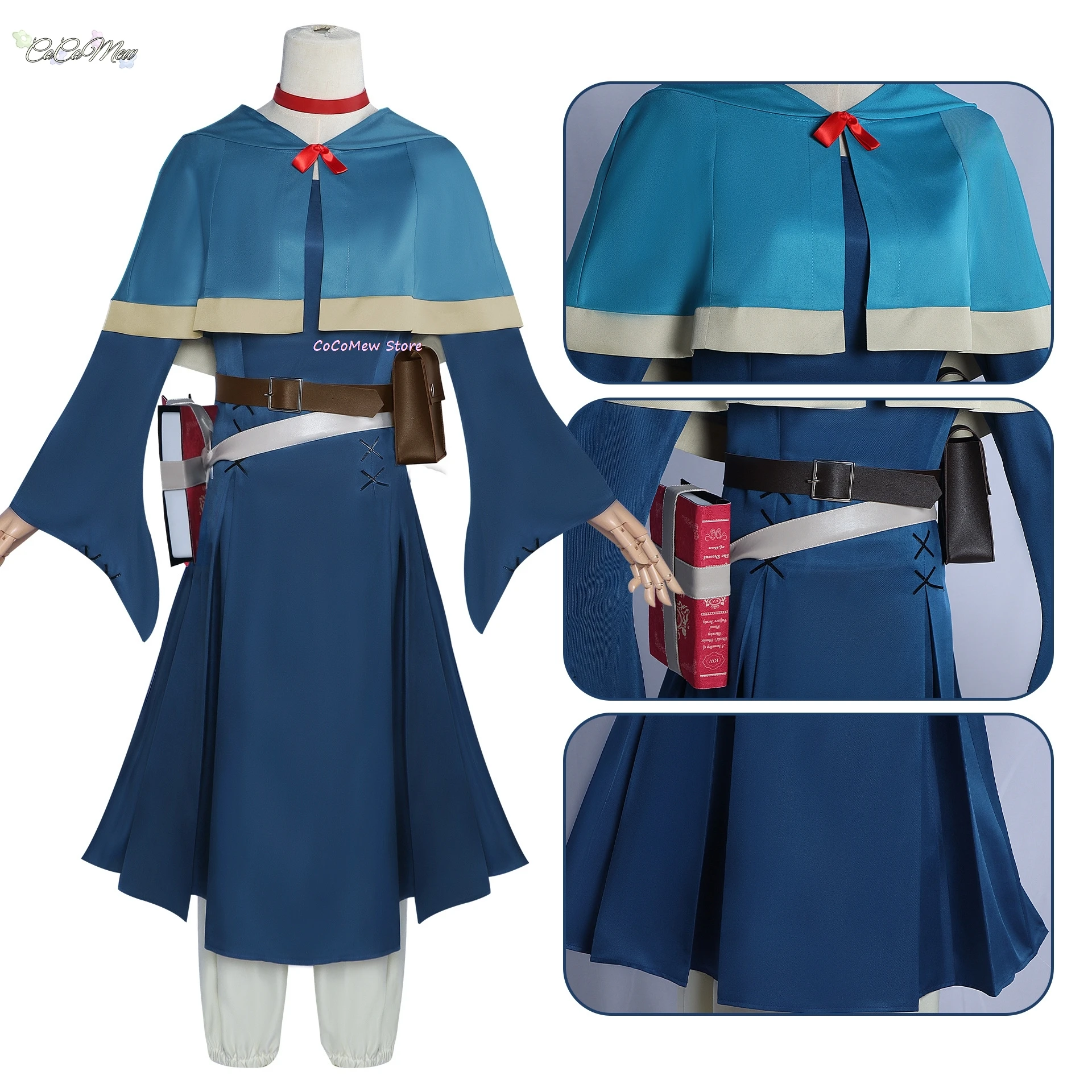 コスプレ衣装,ダンジョンのおいしい衣装,かつらセット,ハロウィーンのエルフのスタッフのアクセサリー,成長したドナート,ダンジョンメシ