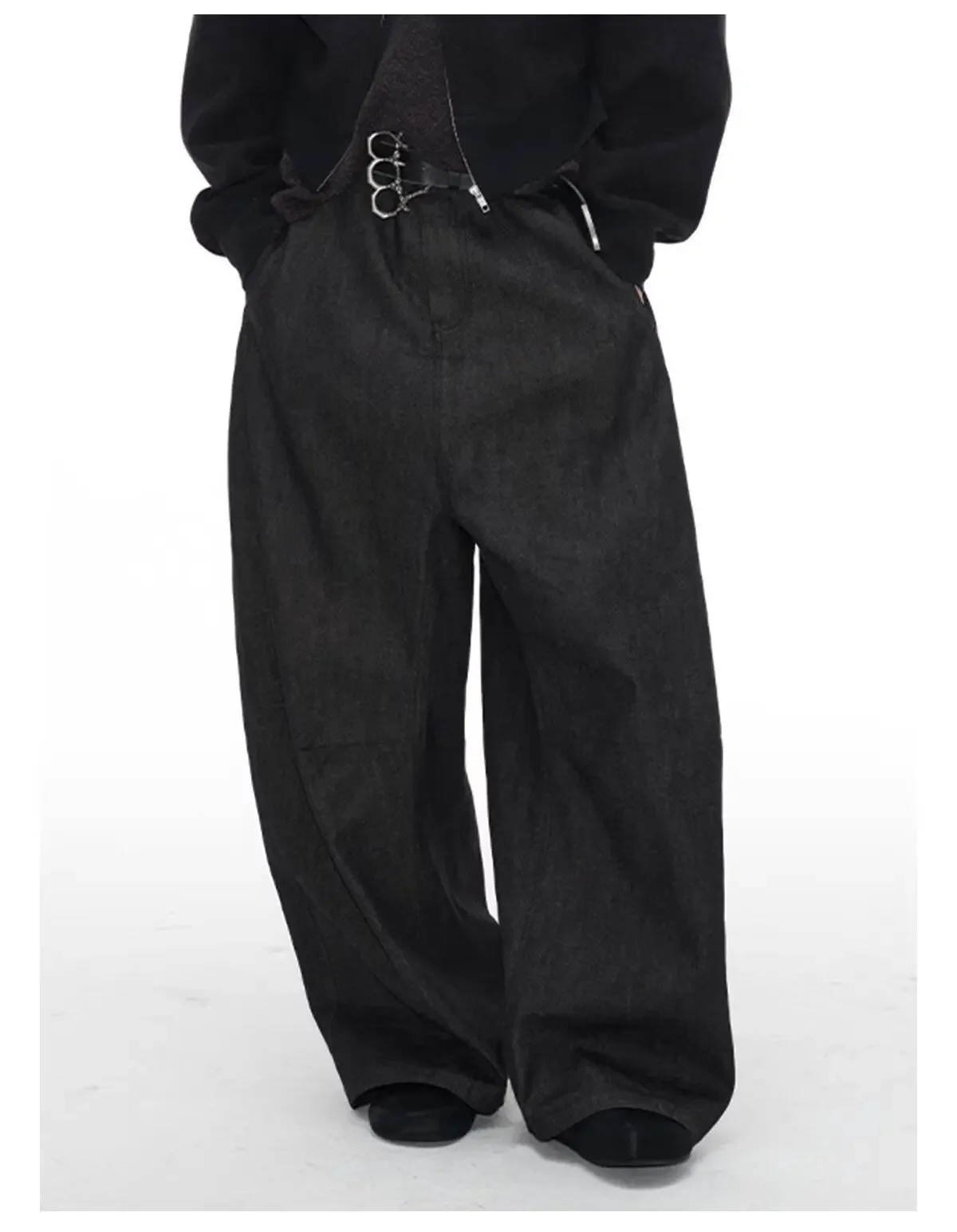 بنطلون جينز رجالي من Cleanfit فضفاض مناسب واسع الساق للجنسين بنطلون ملابس الشارع الأساسية High Street Y2K بنمط فاسق #2