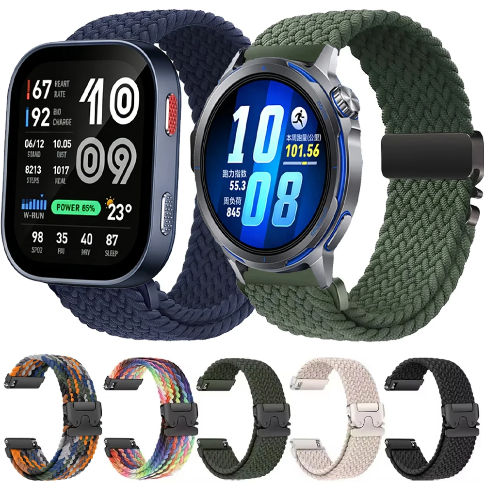 22mm 20mm geflochtenes Nylonarmband für Amazfit Bip Max/Bip 6 5/Balance 3 2 Armband für Huawei Watch GT Runner 2/GT6 5 4 3 46mm Band