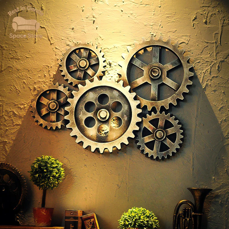Retro Industrial Wind Gear Ornament Wall Ornament Wall Pendant LOFT Old Bar Personality Creative Wall Ornament