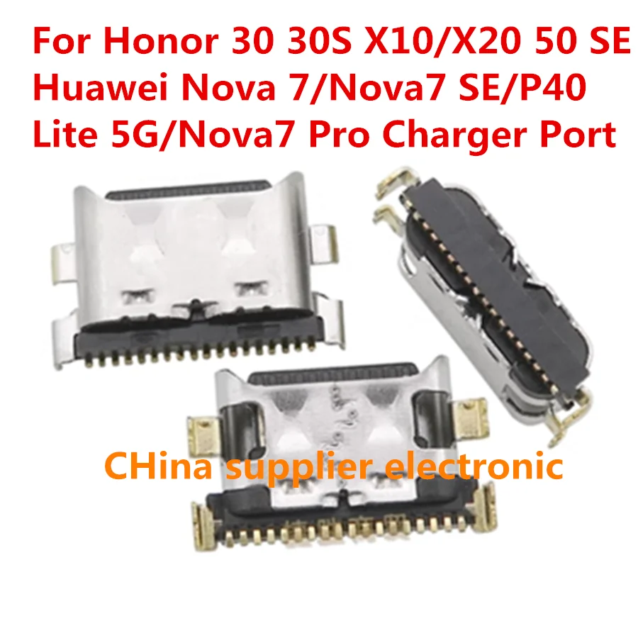 

Разъем для зарядки док-станции для Honor 30 30S X10 X20 50 SE Huawei P40 Lite 5G/Nova7 Pro 50pro X60 X40, порт зарядного устройства